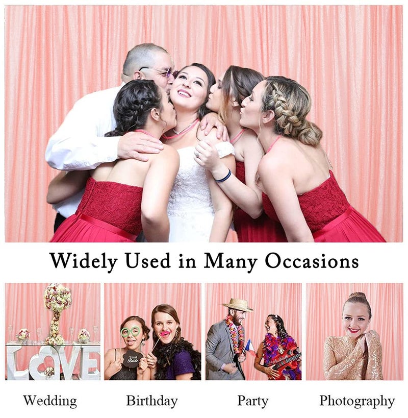 ShinyBeauty 4x7FT Sequin Backdrop Baby Pink| Glitter Fabric for Wedding, Birthday, Baby Shower Backdrops | Photobooth Studio & Home Decor - Image 4